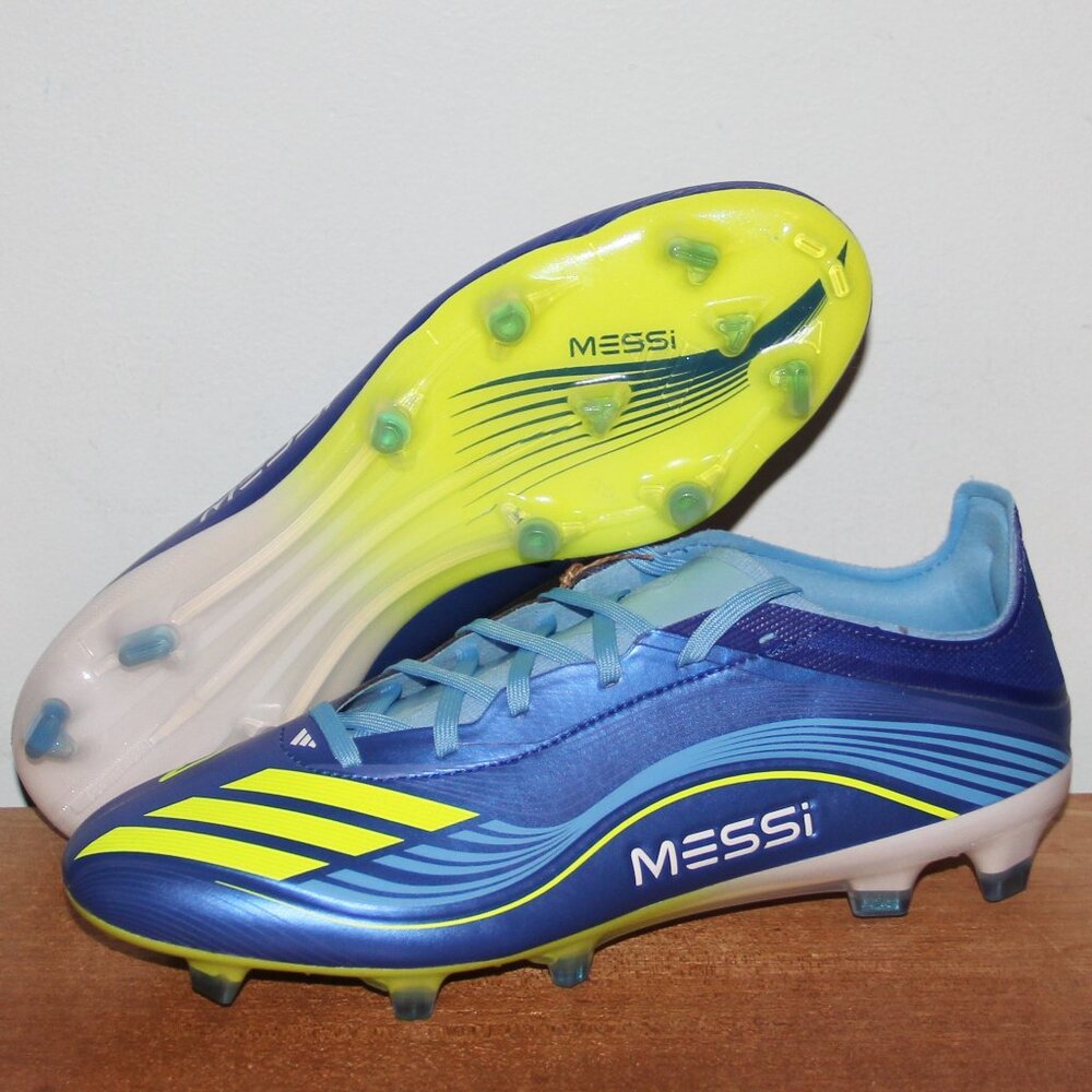 Adidas F50 Messi Pro FG Soccer Cleats Mens 9 Womens 10 Blue Yellow
